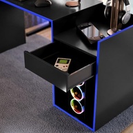 Mesa para Computador Gamer Eros com Gaveta e Nicho para CPU - Design Moderno Preto/Azul - imagem 5