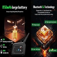 Intercomunicador EJEAS V6 Pro Bluetooth 1200m - Comunicação Cristalina para Motociclistas (2 Unidades) - imagem 5