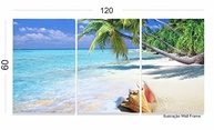 Quadro Decorativo Praia Mar Concha 120x60cm | Tecido Premium com Chassi em MDF - imagem 4
