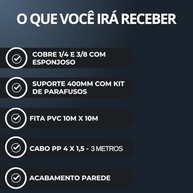 Kit de Instalação para Ar Condicionado 2,50m - Tubos 1/4" e 3/8" para 9000 e 12000 BTUs - imagem 4