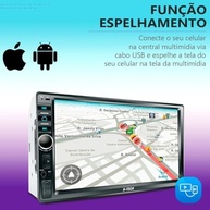 Central Multimídia MP5 7" 2DIN: Espelhamento iOS/Android, Bluetooth e USB - Seu Carro Conectado! - imagem 3