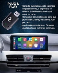 Adaptador Carplay Wireless e Android Auto 2 em 1: Liberdade e Conectividade no Seu Carro! - imagem 3