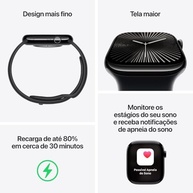 Apple Watch Series 10 GPS 46mm: Caixa Prateada, Pulseira Nuvem Azul - Saúde e Conectividade Avançada - imagem 4