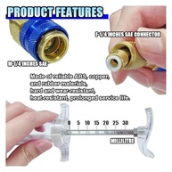 Injetor de Óleo e Corante para HVAC e Ar Condicionado - Kit com Compressor Manual 30ml e Conector SAE - imagem 5