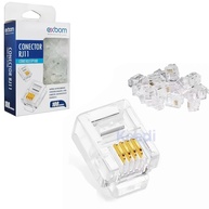 Conector RJ11: Kit 100 Unidades Cat3 4 Vias - imagem 1