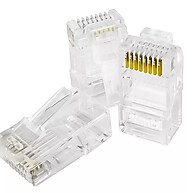 Conector RJ45 Cat5: Kit 100 Unidades com Banho de Ouro - imagem 1