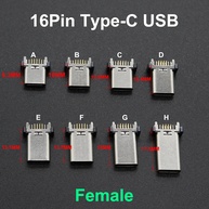 Conector USB-C Fêmea 16 Pin: Vertical e DIP - imagem 1