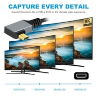 Cabo Micro HDMI 2.1 CY: Conexão 8K 60Hz, Ângulo Reto 90°, Enrolado e Esticável para Câmeras, HDTVs e Laptops - imagem 3