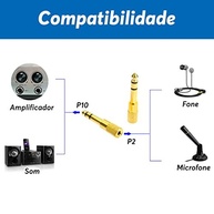 Adaptador P10 Macho 6,5mm para P2 Fêmea 3,5mm: Conexão Universal para Seu Áudio! - imagem 4