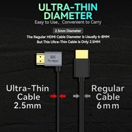 Cabo HDMI Portkeys 8K Ultrafino 2.5mm: Conexão 48Gbps para PS5, Xbox, Monitor e Mais! - imagem 3