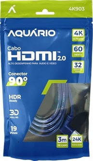 Cabo HDMI 90° 2.0 4K 3D 3 Metros - Conexão Premium com Ângulo Inovador - imagem 2