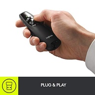 Apresentador sem fio Logitech R400 com Laser Pointer Vermelho, Conexão USB e Pilha Inclusa - imagem 3