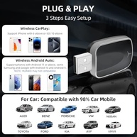 LEXXSON Mini Adaptador CarPlay Sem Fio: iPhone & Android Auto 2 em 1 - Conexão Estável e Rápida - imagem 5
