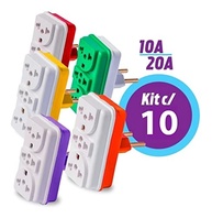 Kit 10 Adaptadores Tomada T 3 Entradas Multiplicador 10A/20A Bivolt AMZTOP - Mais Conexões! - imagem 3