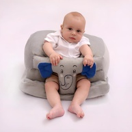 Assento de Bebê em Formato de Elefante com Apoio Confortável - Cinza/Azul - imagem 1