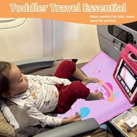 Extensor de Assento de Avião para Crianças - Rede de Apoio Confortável e Segura para Viagens (Rosa) - imagem 5