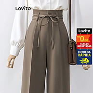 Lovito Calça Pantalona com Amarração – Elegante e Confortável - imagem 2
