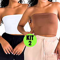 Kit 2 Top Cropped Tomara que Caia: Elegante e Confortável - imagem 1
