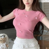 Camiseta Lovito Fofa com Laço Liso - Estilo Fofo e Confortável - imagem 2