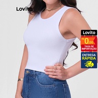 Top Regata Feminina Básica Lisa Lovito: Leve e Confortável - imagem 2