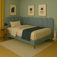 Cabeceira de Cama King 10 Módulos Modelo Nuvem 45x20 cm Azul Claro - Design Moderno e Confortável - imagem 2