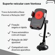 Suporte Veicular Universal com Ventosa e Trava Automática: Navegação Segura e Confortável - imagem 3