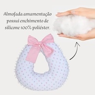 Almofada de Amamentação Confortável com Pompom e Zíper - Estampa Coração Rosa - imagem 5
