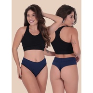 Tanga Algodão Cintura Alta: Kit 3 Conforto! - imagem 2