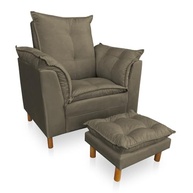 Poltrona de Amamentação com Puff - Conforto e Estilo para Mamães (Cappuccino) - imagem 2