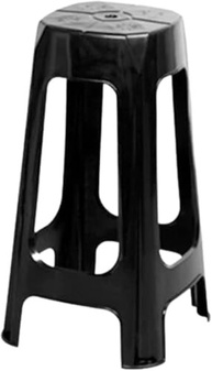 Banqueta Plástica Alta com Encosto Preto - Conforto e Estilo para Cozinha e Área de Lazer - imagem 2