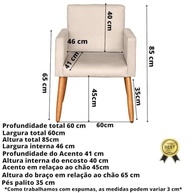 Kit 2 Poltronas Bege Capitonê Modernas | Conforto e Estilo para Sala, Escritório e Recepção - imagem 3