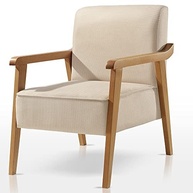 Poltrona Lina Agarb Decor em Linho Bege Claro - Estilo e Conforto com Design Premium - imagem 2