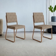 Conjunto com 2 Cadeiras de Jantar 1736 Carraro Caramelo/Rose - Design Moderno e Conforto - imagem 4