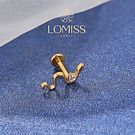 Piercing Helix Conch Labret Titânio PVD Cobra Zircônia – Brilho e Conforto! - imagem 2