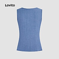 Regata Lovito Assimétrica com Botões: Estilo Casual e Conforto - imagem 2