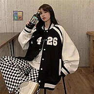 Casaco Feminino Estilo Beisebol: Moda Coreana e Conforto ✨ - imagem 1