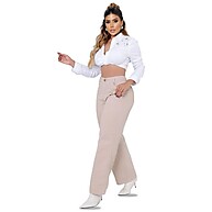 Wide Leg Bege: Jeans Cós Alto e Conforto! - imagem 5