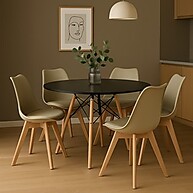 Mesa Eames 90cm + 4 Cadeiras Saarinen: Design e Conforto - imagem 2