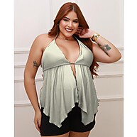 Cropped Bata Plus Size Cortina Boho Chic: Elegância e Conforto - imagem 1