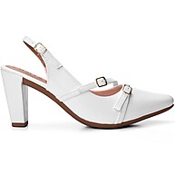 Scarpin Lumiss Branco com Fivelas: Elegância e Conforto - imagem 2
