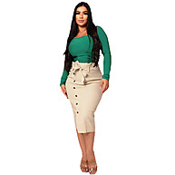 Saia Lápis Midi Evangelica com Laço – Elegância e Conforto - imagem 1