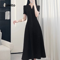 Vestido Preto Plissado Lovito: Elegância e Conforto - imagem 2