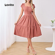 Vestido Jacquard Rosa Lovito: Elegância e Conforto - imagem 2
