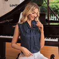 Blusa Listrada Decote V: Elegância e Conforto! - imagem 2
