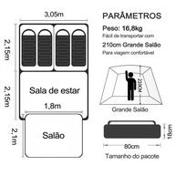 Barraca Camping 12-16 Pessoas JOYFOX: Espaço e Conforto! - imagem 2
