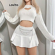 Saia Casual Lovito Lisa Drapeada L110AD447 – Estilo e Conforto - imagem 2