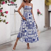 Vestido Boho Geométrico Lovito: Estilo e Conforto! - imagem 2