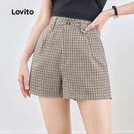 Short Xadrez Plissado Lovito: Estilo e Conforto! - imagem 2