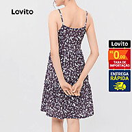 Lovito Vestido Curto Decote Quadrado Sem Manga – Estilo e Conforto - imagem 2