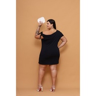 Vestido Plus Size Curto com Amarração no Ombro - Estilo e Conforto - imagem 2